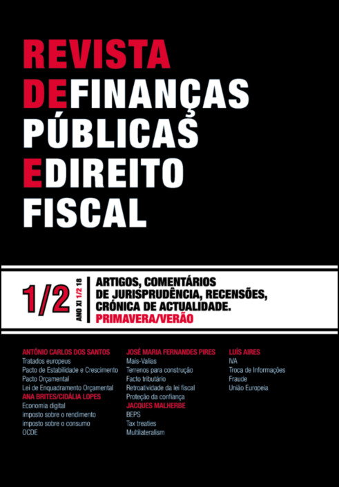 Revista de Finanças Públicas e Direito Fiscal - Ano XI - Número 1/2 - Primavera/Verão