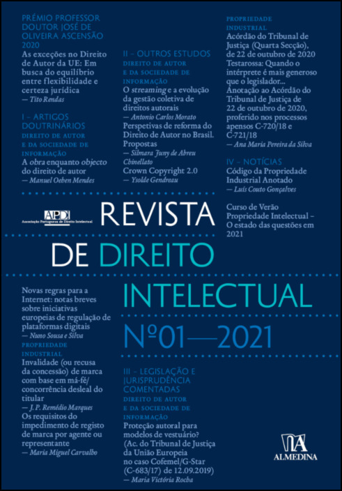 Revista de Direito Intelectual n.º 1 - 2021