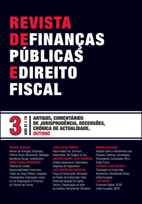 Revista de Finanças Públicas e Direito Fiscal - Ano XI - Número 3 - Outono